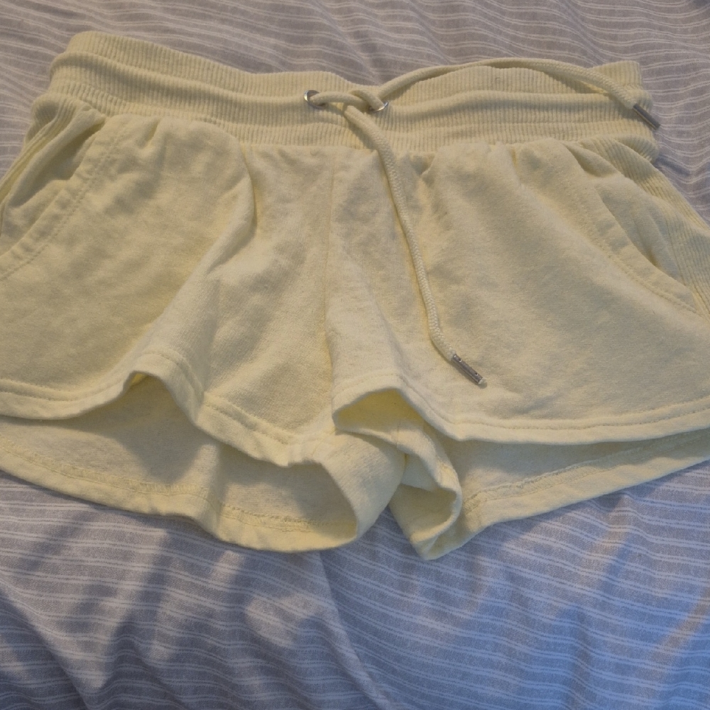 Women's Soft Knit Drawstring Shorts - Light Yellow